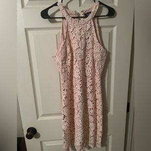 Lulus light pink laced homecoming dress, size large
